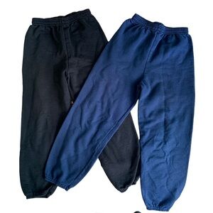 Hanes EcoSmart Black and Navy Blue Kids Fleece Joggers